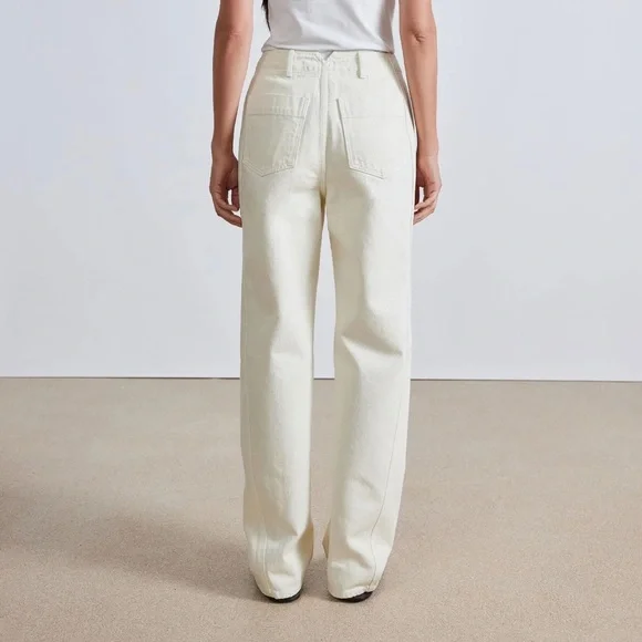 NWT Apiece Apart Cropped Meridian Jean - Ecru - Size 29 - Picture 3 of 9